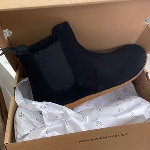 FULHAM W obsidian black Vivo Barefoot suede black Chelsea boot